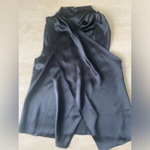 ASOS Black Satin High Neck Top